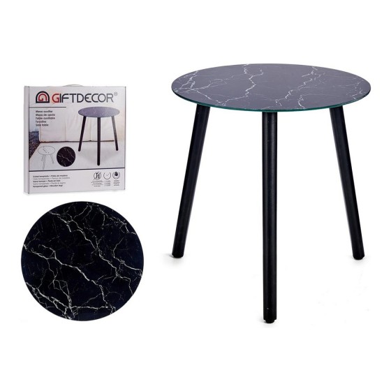 Table d'appoint Noir Verre (40 x 41,5 x 40 cm)