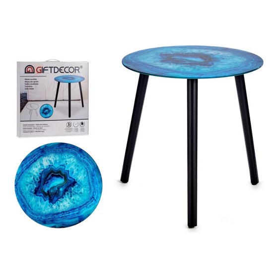 Table d'appoint Turquoise Verre (40 x 41,5 x 40 cm)