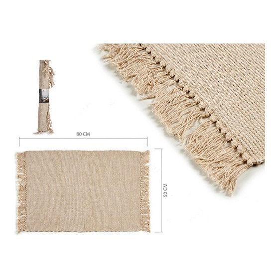 Tapis Beige Coton (50 x 1 x 80 cm)