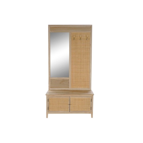 Meuble d'Entrée DKD Home Decor Rotin Miroir (92 x 40 x 181 cm)