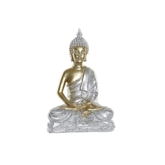 Figurine Décorative DKD Home Decor Doré Buda Blanc Résine (25 x 14 x 37 cm)