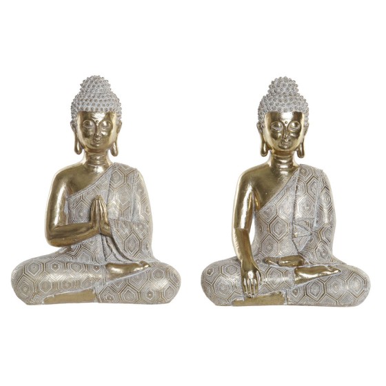 Figurine Décorative DKD Home Decor Doré Buda Résine (22 x 12 x 30 cm) (2 pcs)