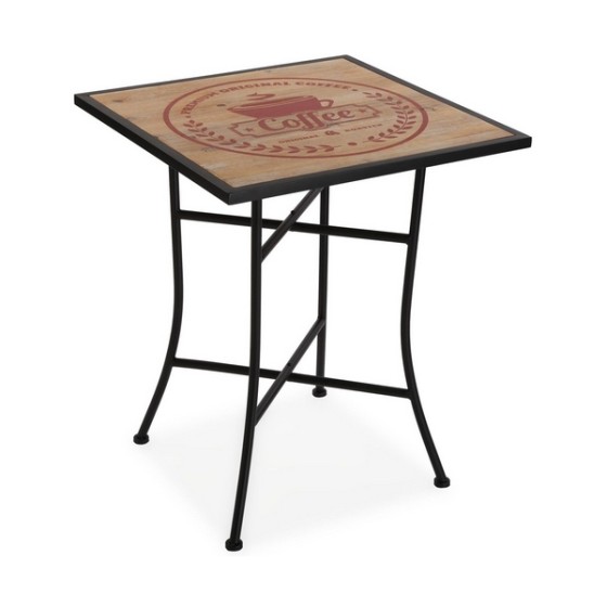 Table d'appoint Coffee Vintage Bois Métal (60 x 77 x 60 cm)