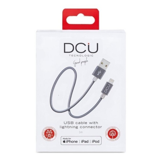 Câble de chargement USB DCU Lightning iPhone Gris 1 m