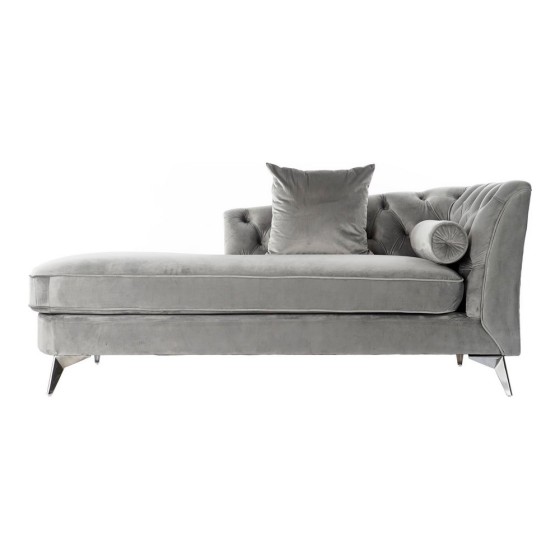 Canapé chaise longue DKD Home Decor Gris clair Polyester Métal (188 x 92 x 81 cm)