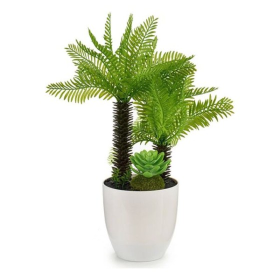 Plante décorative Blanc Vert Plastique (18 x 33 x 18 cm)