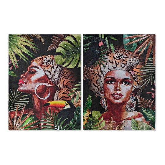 Cadre DKD Home Decor Africaine (50 x 1.8 x 70 cm) (2 pcs)