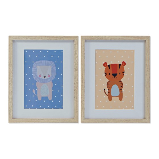 Cadre DKD Home Decor animaux (2 pcs) (35 x 2 x 45 cm)