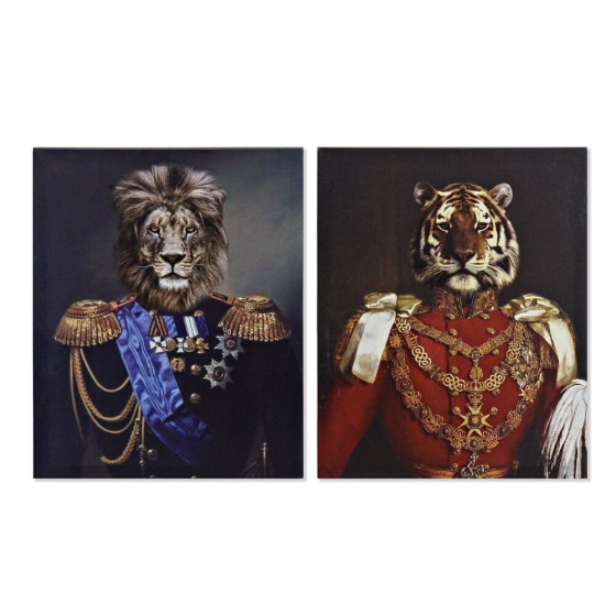 Cadre DKD Home Decor Tigre (40 x 1.8 x 50 cm) (2 pcs)