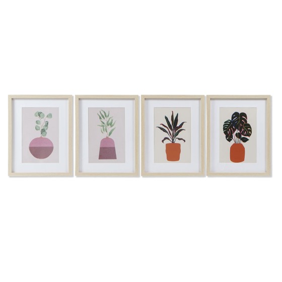 Cadre DKD Home Decor Plante (35 x 2.5 x 45 cm) (4 pcs)