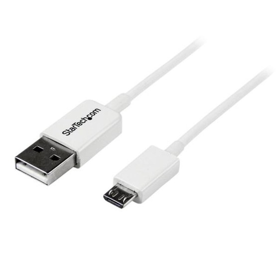 Câble USB vers Micro USB Startech USBPAUB1MW           Blanc