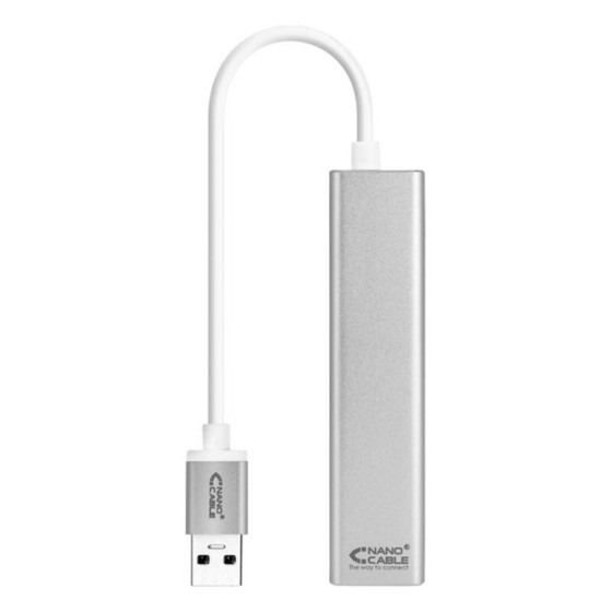 Convertisseur USB 3.0 vers Gigabit Ethernet NANOCABLE 10.03.0403 Argenté