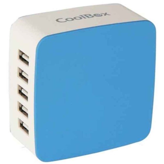 Chargeur mural CoolBox COO-RT5U-BW          Bleu / Blanc