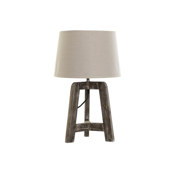 Lampe de bureau DKD Home Decor Beige Bois Tissu Polyester Gris foncé 250 V 60 W (30 x 30 x 49.5 cm)