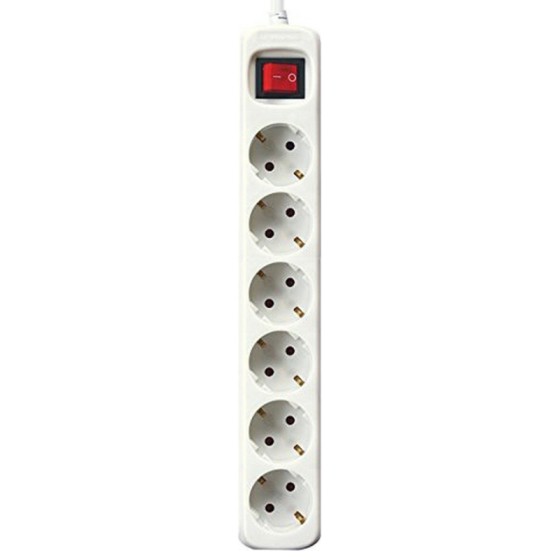 Multiprise 6 Prises avec Interrupteur Silver Electronics Blanc