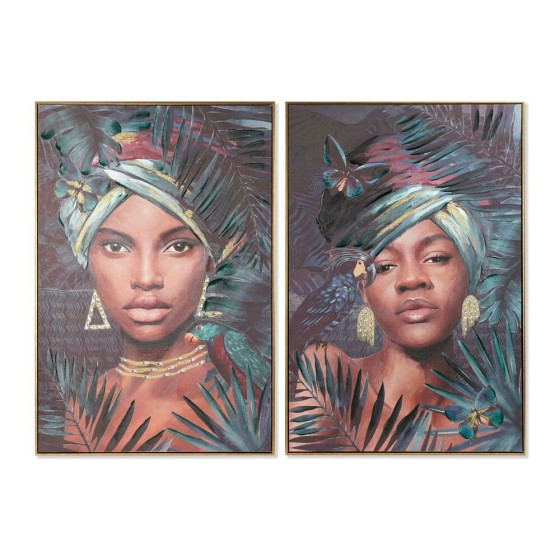 Cadre DKD Home Decor Africaine (80 x 3.5 x 120 cm) (2 pcs)