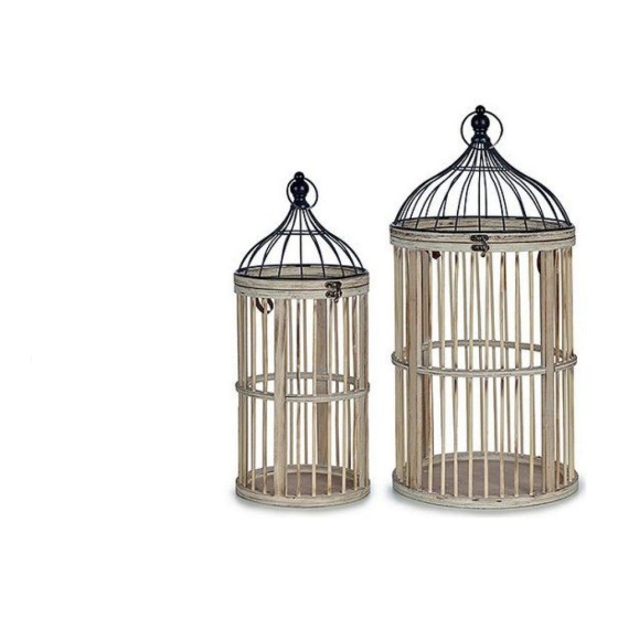 Cage Ronde Bois (2 Pièces)