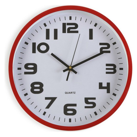 Horloge Murale Rouge Plastique (4,2 x 30,5 x 30,5 cm)