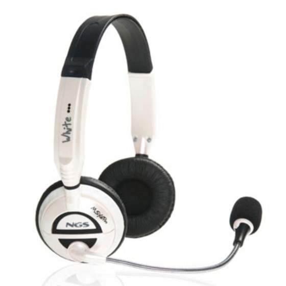 Casques avec Microphone NGS MSXProWhite Blanc (3.5 mm)