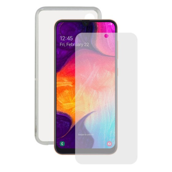 Film Protecteur en Verre Trempé pour Téléphone Portable + Étui pour Téléphone Portable Samsung Galaxy A30s/A50 Contact