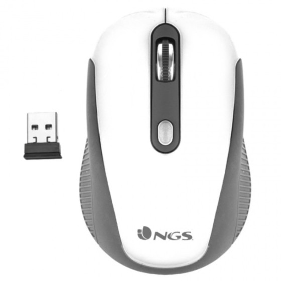 Souris Optique Sans Fil NGS Haze 800/1600 dpi Blanc Noir