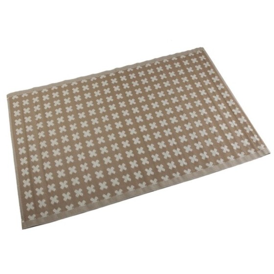 Tapis Cross Beige polypropylène (120 x 1 x 180 cm)