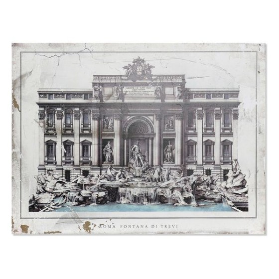 Cadre DKD Home Decor Roma Fontana Di Trevi Bois Traditionnel (80 x 3 x 60 cm)