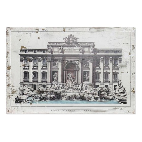 Cadre DKD Home Decor Roma Fontana Di Trevi Bois Traditionnel (120 x 3 x 80 cm)