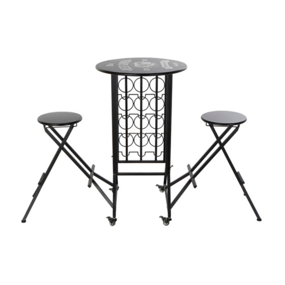 Ensemble Table + 2 Chaises DKD Home Decor Beer Garden Métal (3 pcs)