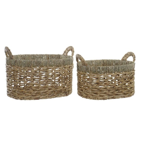 Set de basket DKD Home Decor Fibre Boho Herbier marin (2 pcs)