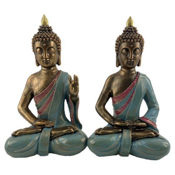 Figurine Décorative DKD Home Decor Buda Résine (18.5 x 12.5 x 31 cm) (2 pcs)