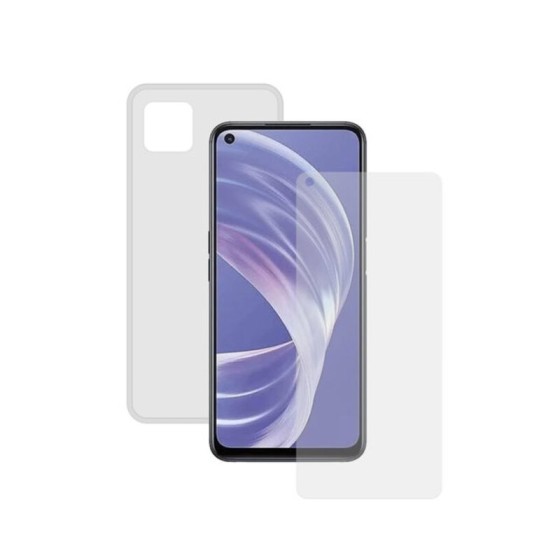 Film Protecteur en Verre Trempé pour Téléphone Portable + Étui pour Téléphone Portable Oppo A73 Contact Transparent