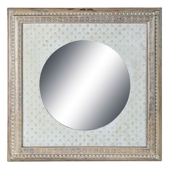 Miroir mural DKD Home Decor Blanc Bois (74 x 4 x 74 cm)