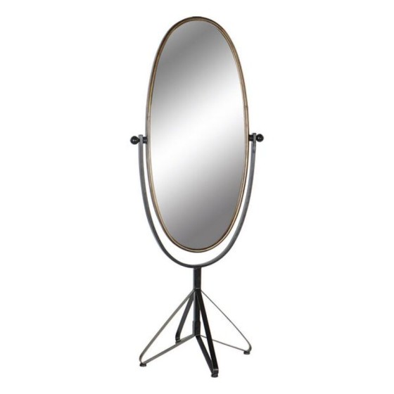 Miroir sur pied DKD Home Decor Noir Doré Métal Vintage (66 x 57 x 163 cm)