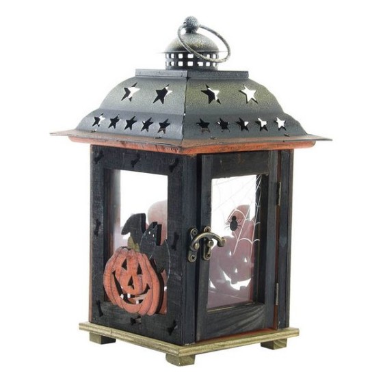 Lampion DKD Home Decor Halloween Bois Métal (17 x 17 x 26 cm)