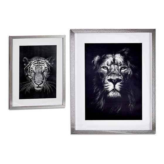 Cadre Lion - Tiger (3 x 53 x 43 cm) (43 x 3 x 53 cm)