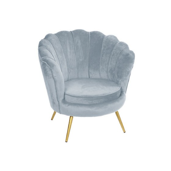 Fauteuil DKD Home Decor Métal Polyester Bleu ciel Coquillage (80 x 76 x 84 cm)