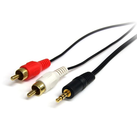 Câble Audio Jack vers 2 RCA Startech MU6MMRCA             (1,8 m) Noir 1.8 m