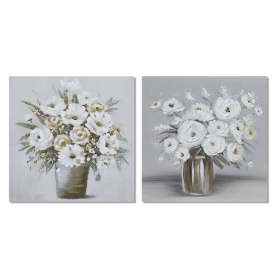 Cadre DKD Home Decor Pin Toile Vase (2 pcs) (80 x 2.8 x 80 cm)