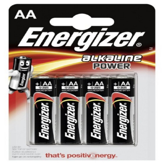 Piles Alcalines Energizer E300132900 AA LR6 4 Unités