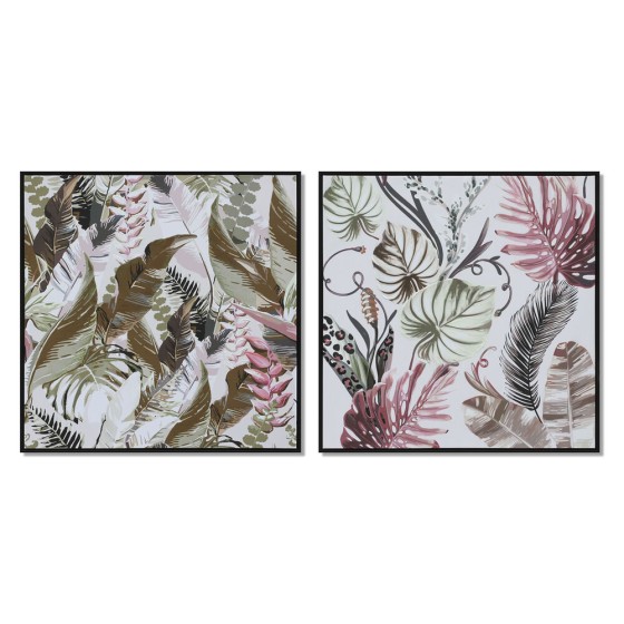 Cadre DKD Home Decor polystyrène Toile Volets (2 pcs) (80 x 2.8 x 80 cm)