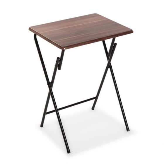 Table Piable Brun foncé Métal Bois MDF (37,5 x 65,5 x 47,5 cm)