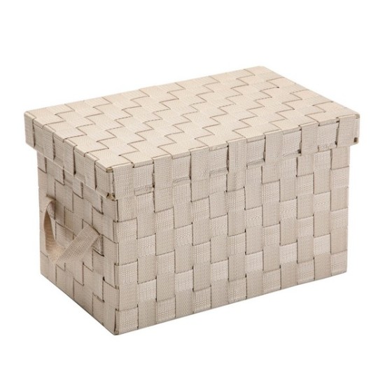 Boîte de rangement Nali Petit Avec couvercle Beige (18 x 17 x 30 cm)