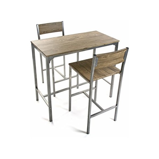 Ensemble Table + 2 Chaises Bois MDF (45 x 87 x 89 cm)