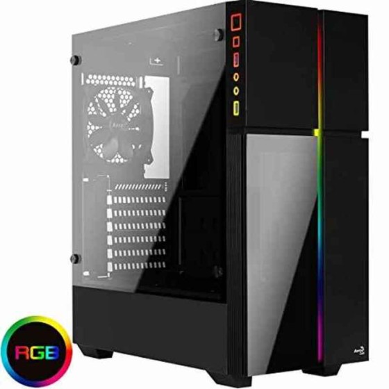 Boîtier ATX semi-tour Aerocool PLAYAXL LED RGB Noir