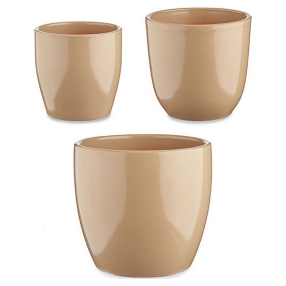 Set de pots Beige Argile (3...