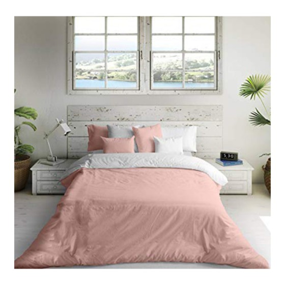 Housse de Couette Naturals Rose Blanc (Lit de 105) (180 x 270 cm)