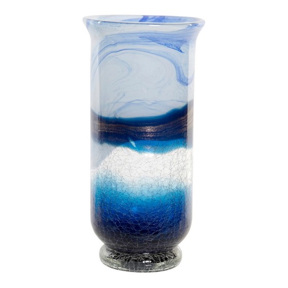 Vase DKD Home Decor Bleu Verre méditerranéen (16 x 16 x 32.5 cm)