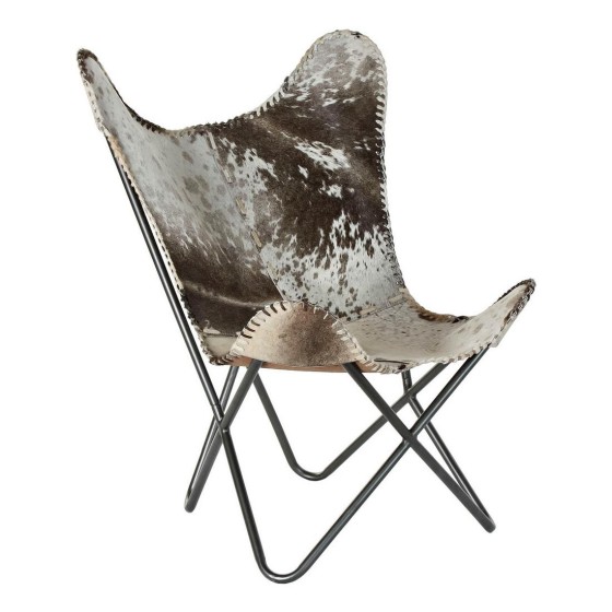 Fauteuil DKD Home Decor Blanc Gris Cuir Marron Clair (70 x 70 x 90 cm)