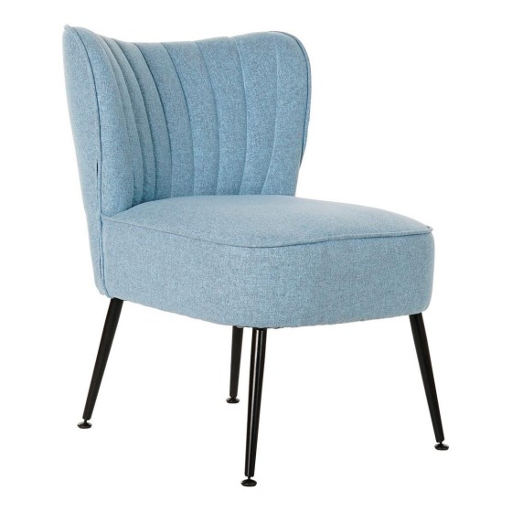 Fauteuil DKD Home Decor Polyester Métal Bleu ciel (52 x 64 x 74 cm)